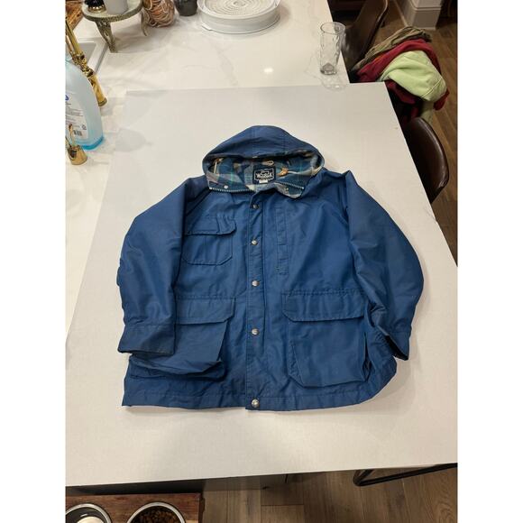 Vintage Woolrich Rain Jacket Flannel Lines - Picture 3 of 8